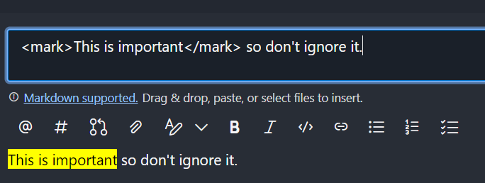 screenshot of highlighted text on azure devops