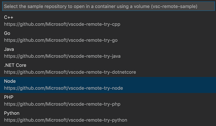 sample container selection screenshot
